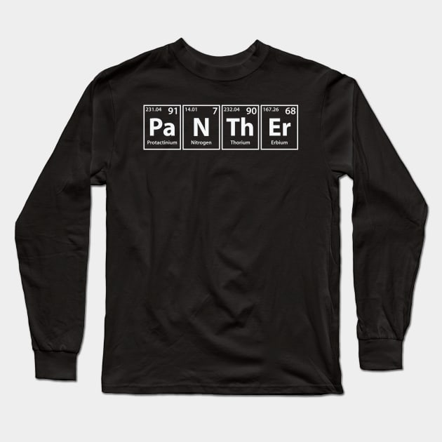 Panther (Pa-N-Th-Er) Periodic Elements Spelling Long Sleeve T-Shirt by cerebrands